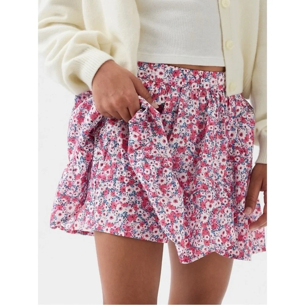 Gap Kids Pink Floral Pull-on Ruffle Skort Girls M 8